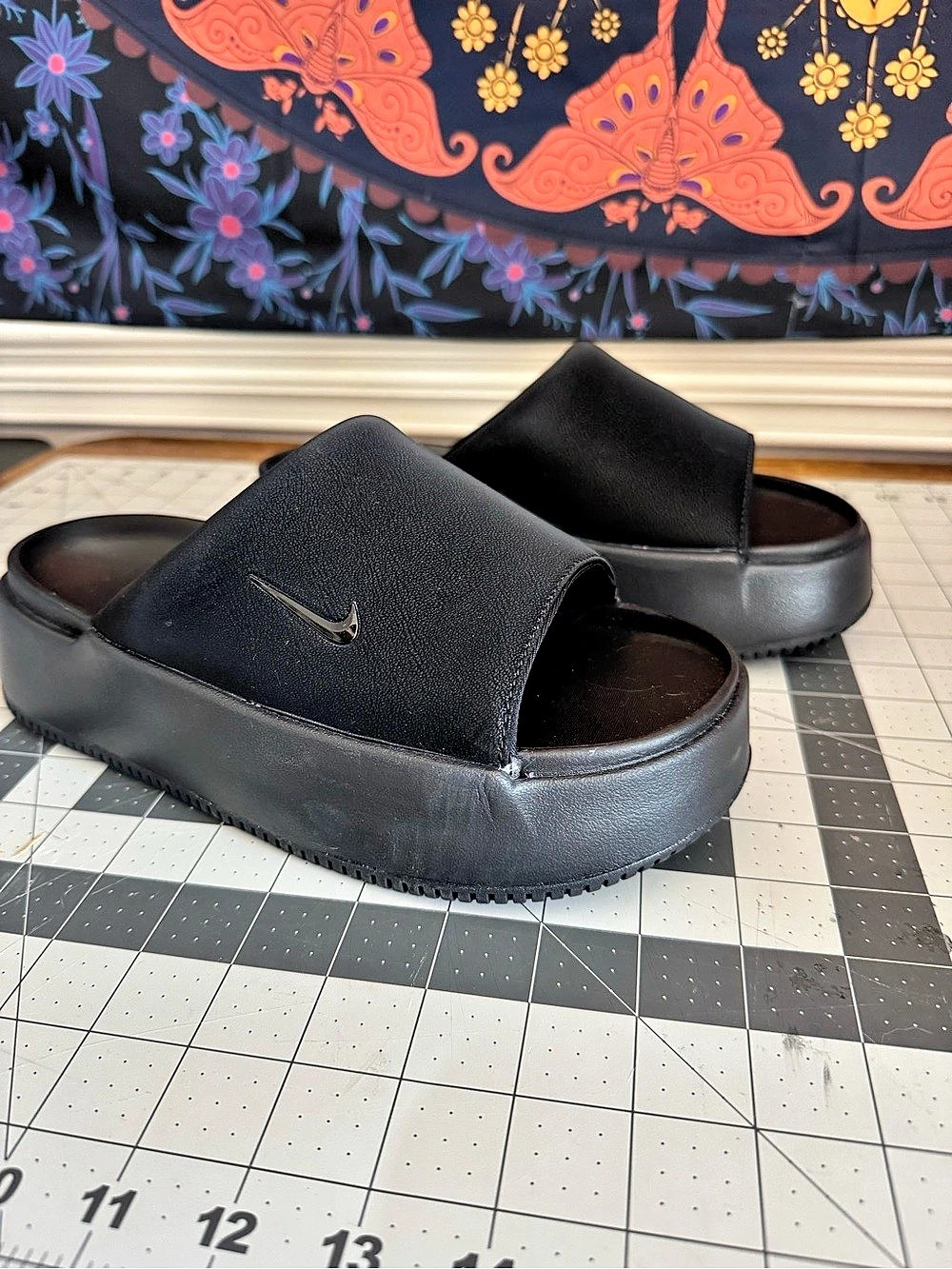 Nike Calm Elevation Slide Black Platform Sandals